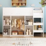 Lit mezzanine enfant 90x200cm lit enfant avec penderie et �tag�res lit coffre avec �chelle et sommier ...