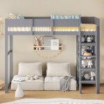 Lit mezzanine enfant / ado 90x200 cm - cadre pin massif et sommier à latteslit simple rangement intégré ... Lit mezzanine enfant / ado 90x200 cm - cadre pin massif et sommier à latteslit simple rangement intégré ...
