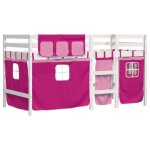 Lit mezzanine enfants avec rideaux sans matelas - bonne nuit - rose 90x200cm sqzr606107 home - living ...