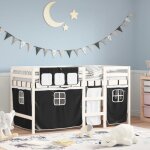Lit mezzanine / lit mi - hauteur pour enfants avec rideaux - solomon - 80x200 cm jills 34822 Lit mezzanine / lit mi - hauteur pour enfants avec rideaux - solomon - 80x200 cm jills 34822