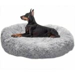 Lit moelleux rond pour chien extra large lavable avec coussindeluxe panier chien coussin panier donut ...