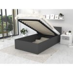 Lit panama 120x200 + coffre - sommier inclus gris