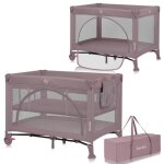 Lit parapluie compact 2en1 lionelo laura - parc bb - matelas haute densit - roulettes - 0 - 36 mois ...