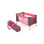 Lit parapluie de voyage papillons rose - pour poupon et poupee 50 cm max - mobilier accessoire de jeu ...