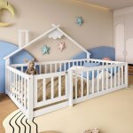 Lit plat 90x190 cm lit denfant baignoire baignoire avec ch�teau bois de pine blanc