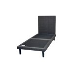 Lit pliable - ilo - 90 x 190 cm - gris - tte de lit tapissier - 1 place