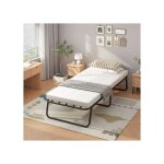 Lit pliant 1 personne 80x190 cm avec matelas lit pliable 1 personne adulte de repos peu encombrant lit ...