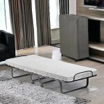 Lit pliant dparis - dmora - en bois - blanc 190x80h37 cm