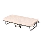 Lit pliant  roulettes avec matelas 10cm - goplus - 200x90cm charge 130kg -  lattes en bois matelas ...