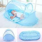 Lit pliant tente moustique pour bb - wanglai - bleu moustiquaire de lit parapluie