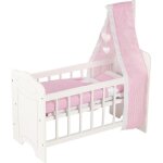 Lit de poup�e - berceau - bois de qualit� - tissu en coton - pour enfants � partir de 3 ans