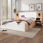 Lit avec rangement 180 x 200 cm avec 2 tiroirs tête de lit avec lumière de lecture et chargement usb ... Lit avec rangement 180 x 200 cm avec 2 tiroirs tête de lit avec lumière de lecture et chargement usb ...