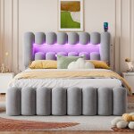 Lit avec rangements lit double lit 160 x 200 cm avec 4 tiroirs bande lumineuse led usb et chaîne hi - ... Lit avec rangements lit double lit 160 x 200 cm avec 4 tiroirs bande lumineuse led usb et chaîne hi - ...