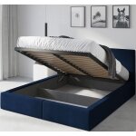 Lit double tapiss - interbeds - hilton - 120x200 - coffre de rangement - sommier - cadre de lit en mtal ...