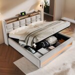 Lit rembourré 180x200 avec led et usb lit coffre avec rangement et tête de lit lit hydraulique avec sommier ... Lit rembourré 180x200 avec led et usb lit coffre avec rangement et tête de lit lit hydraulique avec sommier ...