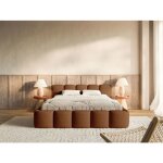 Lit rembourr� ? cloudy low ? 160x200 cm ? cuivre ? chenille hydrophobe