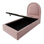 Lit rembourr enfant 90x190 avec rangement et sommierlit filles simple 90x190 avec tte de lit en velours ...