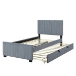 Lit rembourr 90x200 avec lit gigogne (90 * 190cm) lit enfant double avec 2 sommier  latteslit coulissant ...