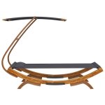 Lit repos - chaise longue / 2 personnes - et auvent 100x190x134cm bois courb� massif anthracitetop vente860298 ...