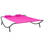 Lit de repos d extérieur tissu rose Lit de repos d extérieur tissu rose