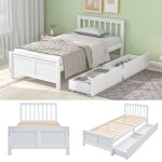 Lit simple 90x200 cm en pin avec tte de lit et sommier  latteslit adulte pour 2 personnes enfant avec ...