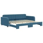 Lit simple - 90x200 cm lit de repos 2 en 1 lit de jour avec gigogne bleu chy74814953 Lit simple - 90x200 cm lit de repos 2 en 1 lit de jour avec gigogne bleu chy74814953