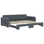 Lit simple - 90x200 cm lit de repos 2 en 1 lit de jour avec gigogne gris foncé chy32068336 Lit simple - 90x200 cm lit de repos 2 en 1 lit de jour avec gigogne gris foncé chy32068336