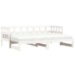Lit simple - banquette lit / lit de jour et lit gigogne - sans matelas - 80x200 cm - bois massif - design ...