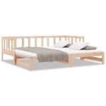 Lit simple - banquette lit / lit de jour et lit gigogne - sans matelas - 90x200 cm - bois massif - design ... Lit simple - banquette lit / lit de jour et lit gigogne - sans matelas - 90x200 cm - bois massif - design ...