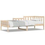 Lit simple - banquette lit / lit de jour - sans matelas - 90x190 cm - bois de pin massif - design a lattes ...