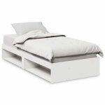 Lit simple - banquette lit / lit de jour - sans matelas - blanc 80x200 cm - bois de pin massif - design ...