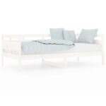 Lit simple - banquette lit / lit de jour - sans matelas - blanc - bois de pin massif 90x190 cm - design ...