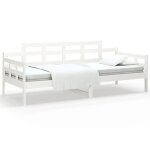Lit simple - banquette lit / lit de jour - sans matelas - blanc - bois de pin massif 90x190 cm - design ...