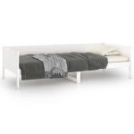 Lit simple - banquette lit / lit de jour - sans matelas - blanc - bois de pin massif 90x190 cm - design ...