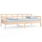 Lit simple - banquette lit / lit de jour - sans matelas - bois de pin massif 90x190 cm - design a lattes ...