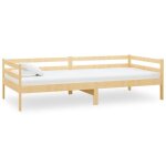 Lit simple - banquette lit / lit de jour - sans matelas - bois de pin massif 90x200 cm - design a lattes ...