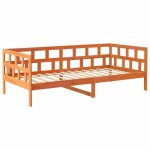 Lit simple - banquette lit / lit de jour - sans matelas - cire marron 80x200 cm bois pin massif - design ...