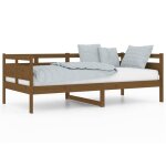 Lit simple - banquette lit / lit de jour - sans matelas - marron miel bois pin massif 90x190 cm - design ...