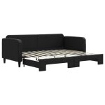 Lit simple contemporain banquette lit / lit de jour avec gigogne sans matelas noir 90x200 cm - 1 place ... Lit simple contemporain banquette lit / lit de jour avec gigogne sans matelas noir 90x200 cm - 1 place ...