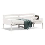 Lit simple contemporain banquette lit / lit de jour sans matelas blanc 90x190 cm bois de pin massif - ...