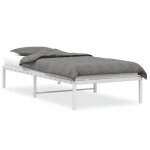 Lit simple contemporain cadre de lit mtal sans matelas blanc 90x190 cm - 1 place sp12496bed64588570