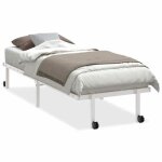 Lit simple contemporain cadre de lit pliable sans matelas blanc 80x200 cm acier - 1 place sp10399bed82238711 ...