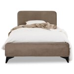 Lit simple ravello 90x190 cm revtement en tissu lit style moderne pour 1 personne cadre de lit avec ...