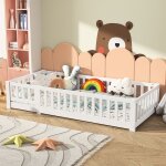 Lit au sol 90x200 cm somubi lit enfant 90x200 cm avec barri�res de s�curit� lit avec sommier � lattes ...