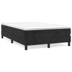 Lit � sommier avec matelas - vidaxl - 120x190 cm - velours - noir - ressorts ensach�s - support moyen ...