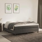 Lit avec sommier et matelas - vidaxl - 160x200 cm - velours - gris fonc� - ressorts ensach�s - support ...