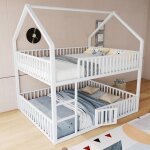 Lit superposé 140x200cm lit enfant lit double avec escalier lit mezzanine avec sommiers à latteslit 4 ... Lit superposé 140x200cm lit enfant lit double avec escalier lit mezzanine avec sommiers à latteslit 4 ...