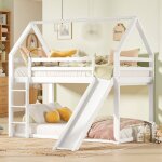 Lit superpos 2 places 90x200 cm?lit enfant avec toboggan et chelle?lit mezzanine avec sommier  lattes ...