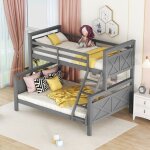 Lit superpos� 3 places 90 / 140x200cmlit enfant avec�chelle et barri�re de s�curit� ransformable en 2 ...