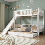 Lit superpos 3 places 90x200cm lit enfant lit triple bois avec lit gigogne barrire toboggan et sommiers ...
